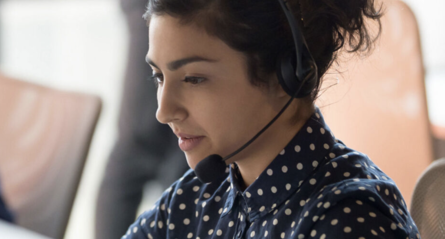 Call Center Agent on a Call